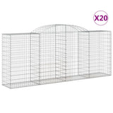 Arched Gabion Baskets 20 pcs 300x50x120/140 cm Galvanised Iron