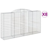 Arched Gabion Baskets 8 pcs 300x50x160/180 cm Galvanised Iron