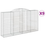 Arched Gabion Baskets 9 pcs 300x50x160/180 cm Galvanised Iron