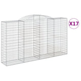 Arched Gabion Baskets 17 pcs 300x50x160/180 cm Galvanised Iron