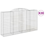 Arched Gabion Baskets 20 pcs 300x50x160/180 cm Galvanised Iron