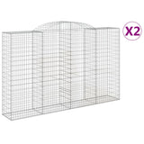 Arched Gabion Baskets 2 pcs 300x50x180/200 cm Galvanised Iron