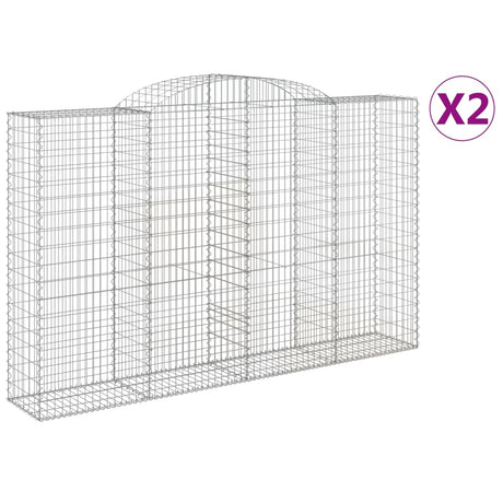 Arched Gabion Baskets 2 pcs 300x50x180/200 cm Galvanised Iron