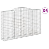 Arched Gabion Baskets 6 pcs 300x50x180/200 cm Galvanised Iron