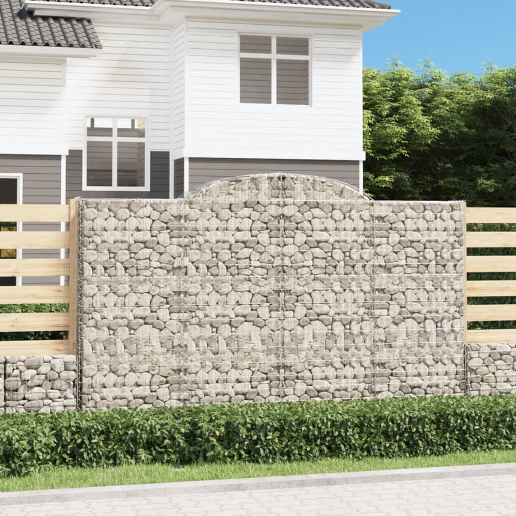 Arched Gabion Baskets 15 pcs 300x50x180/200 cm Galvanised Iron