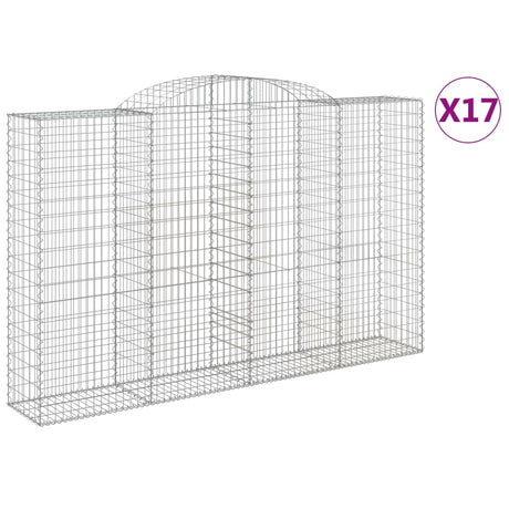 Arched Gabion Baskets 17 pcs 300x50x180/200 cm Galvanised Iron