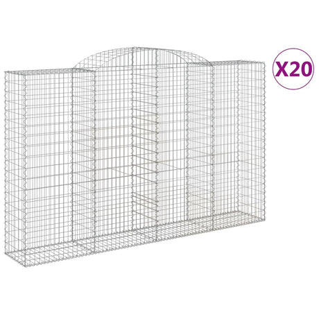 Arched Gabion Baskets 20 pcs 300x50x180/200 cm Galvanised Iron