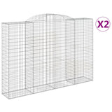 Arched Gabion Baskets 2 pcs 300x50x200/220 cm Galvanised Iron