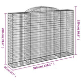 Arched Gabion Baskets 4 pcs 300x50x200/220 cm Galvanised Iron