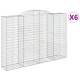Arched Gabion Baskets 6 pcs 300x50x200/220 cm Galvanised Iron