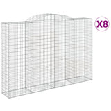 Arched Gabion Baskets 8 pcs 300x50x200/220 cm Galvanised Iron