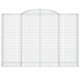 Arched Gabion Baskets 9 pcs 300x50x200/220 cm Galvanised Iron