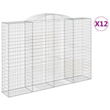 Arched Gabion Baskets 12 pcs 300x50x200/220 cm Galvanised Iron