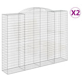 Arched Gabion Baskets 2 pcs 300x50x220/240 cm Galvanised Iron