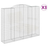 Arched Gabion Baskets 3 pcs 300x50x220/240 cm Galvanised Iron