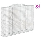 Arched Gabion Baskets 4 pcs 300x50x220/240 cm Galvanised Iron