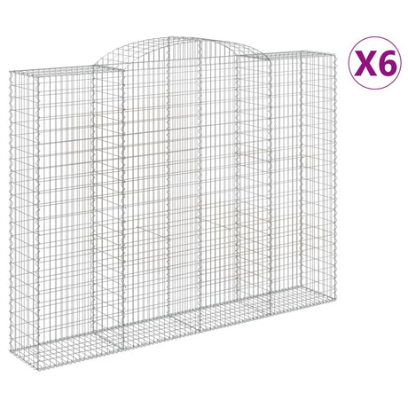 Arched Gabion Baskets 6 pcs 300x50x220/240 cm Galvanised Iron