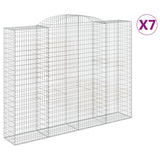 Arched Gabion Baskets 7 pcs 300x50x220/240 cm Galvanised Iron