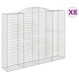 Arched Gabion Baskets 8 pcs 300x50x220/240 cm Galvanised Iron