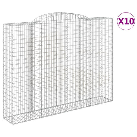 Arched Gabion Baskets 10 pcs 300x50x220/240 cm Galvanised Iron