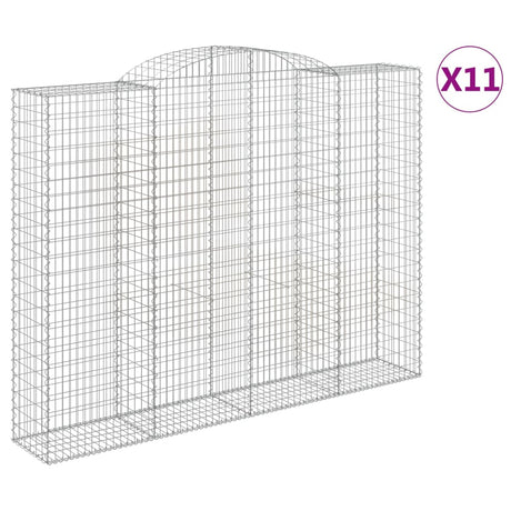 Arched Gabion Baskets 11 pcs 300x50x220/240 cm Galvanised Iron