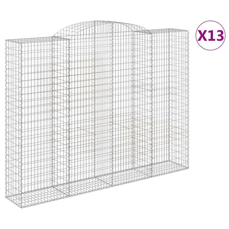 Arched Gabion Baskets 13 pcs 300x50x220/240 cm Galvanised Iron