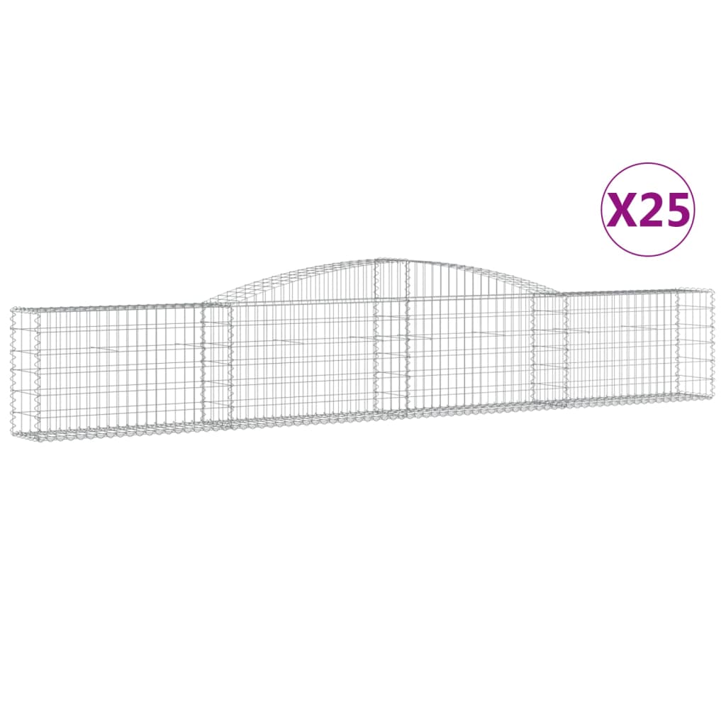 Arched Gabion Baskets 25 pcs 400x30x60/80 cm Galvanised Iron