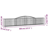 Arched Gabion Baskets 25 pcs 400x30x60/80 cm Galvanised Iron