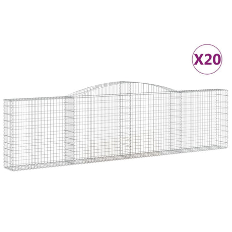 Arched Gabion Baskets 20 pcs 400x30x100/120 cm Galvanised Iron