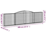 Arched Gabion Baskets 20 pcs 400x30x100/120 cm Galvanised Iron