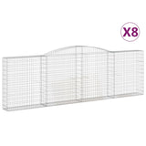 Arched Gabion Baskets 8 pcs 400x30x120/140 cm Galvanised Iron