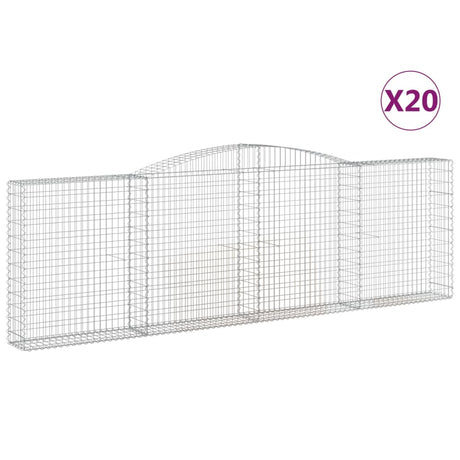 Arched Gabion Baskets 20 pcs 400x30x120/140 cm Galvanised Iron
