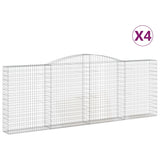 Arched Gabion Baskets 4 pcs 400x30x140/160 cm Galvanised Iron