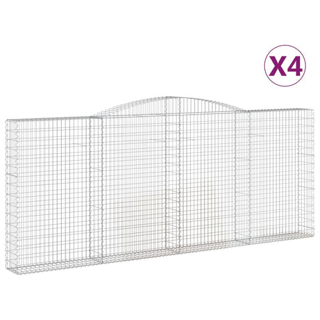 Arched Gabion Baskets 4 pcs 400x30x160/180 cm Galvanised Iron