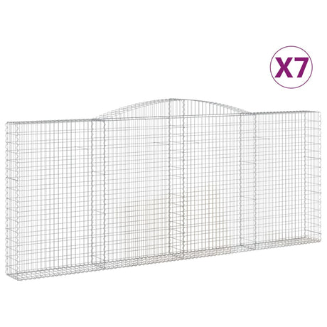 Arched Gabion Baskets 7 pcs 400x30x160/180 cm Galvanised Iron