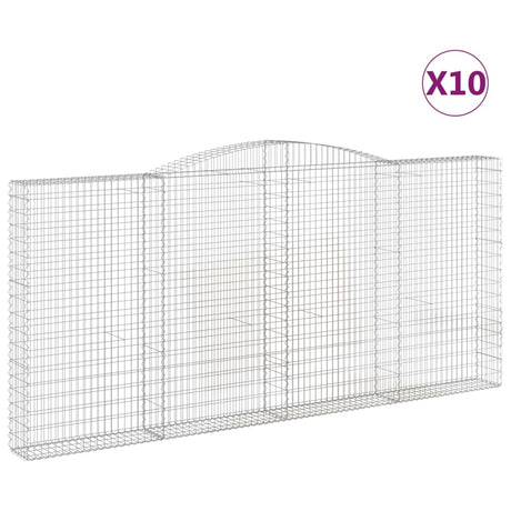 Arched Gabion Baskets 10 pcs 400x30x180/200 cm Galvanised Iron