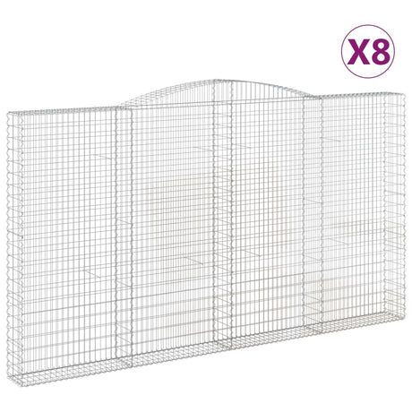 Arched Gabion Baskets 8 pcs 400x30x220/240 cm Galvanised Iron