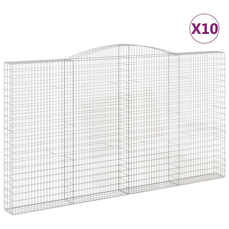 Arched Gabion Baskets 10 pcs 400x30x220/240 cm Galvanised Iron