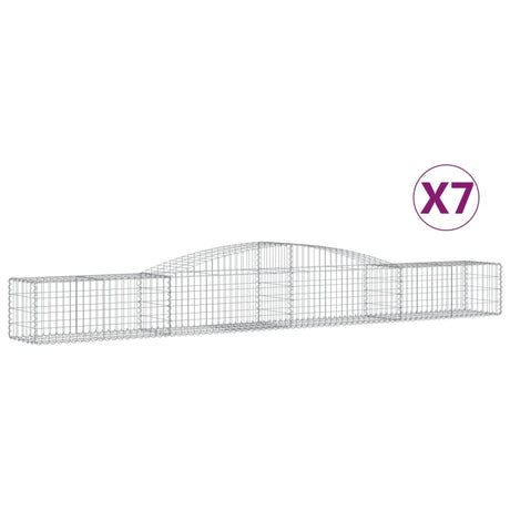 Arched Gabion Baskets 7 pcs 400x50x40/60 cm Galvanised Iron