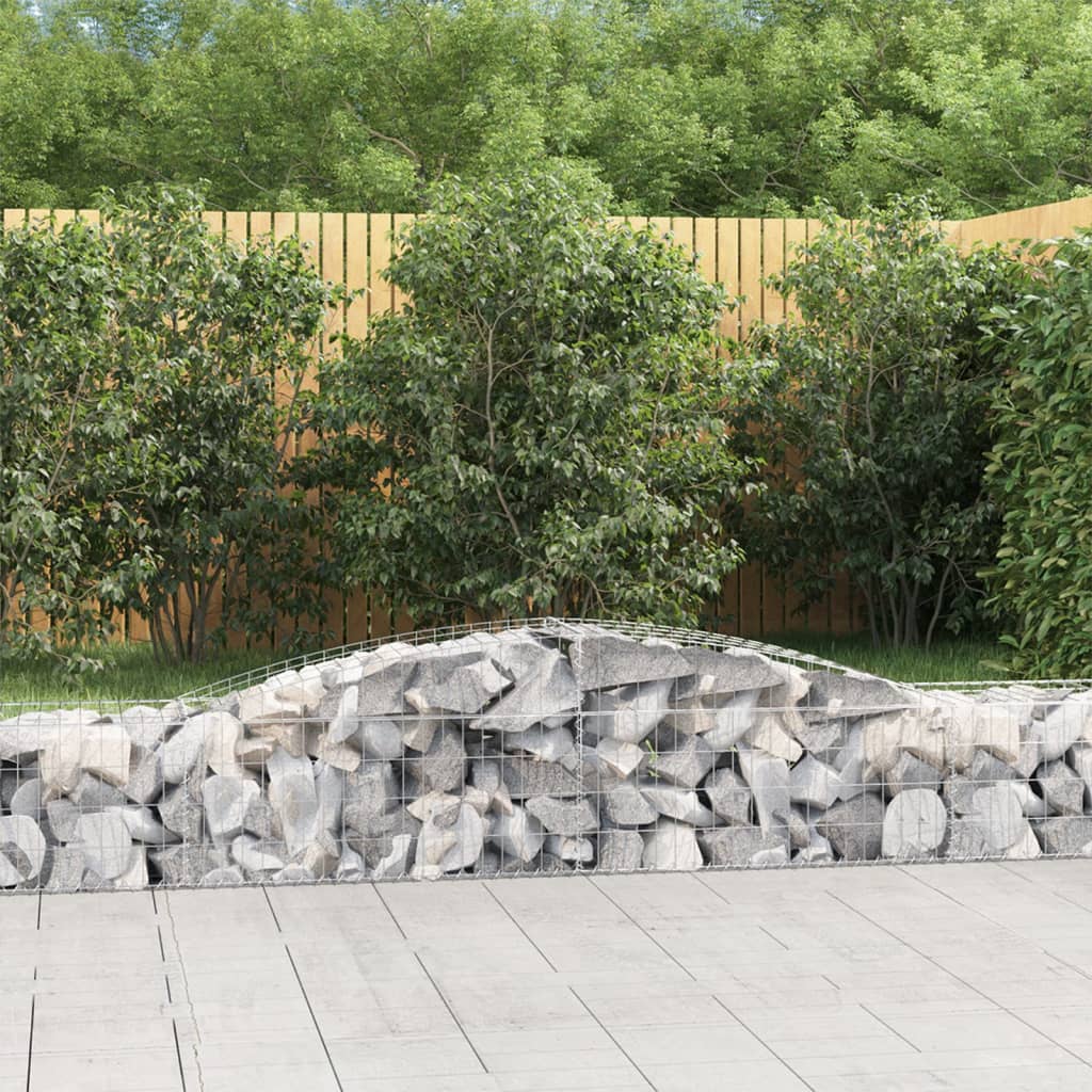 Arched Gabion Baskets 7 pcs 400x50x40/60 cm Galvanised Iron