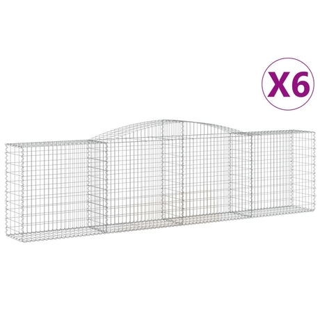 Arched Gabion Baskets 6 pcs 400x50x100/120 cm Galvanised Iron
