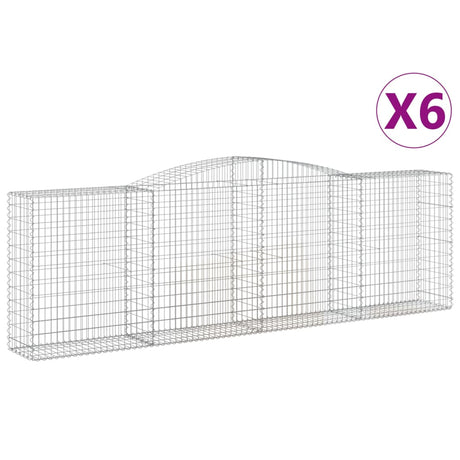 Arched Gabion Baskets 6 pcs 400x50x120/140 cm Galvanised Iron