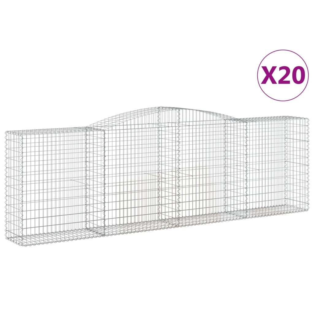 Arched Gabion Baskets 20 pcs 400x50x120/140 cm Galvanised Iron