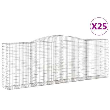 Arched Gabion Baskets 25 pcs 400x50x140/160 cm Galvanised Iron