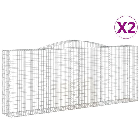 Arched Gabion Baskets 2 pcs 400x50x160/180 cm Galvanised Iron