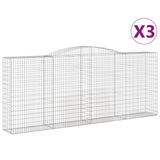 Arched Gabion Baskets 3 pcs 400x50x160/180 cm Galvanised Iron