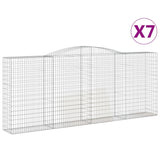 Arched Gabion Baskets 7 pcs 400x50x160/180 cm Galvanised Iron