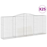 Arched Gabion Baskets 25 pcs 400x50x160/180 cm Galvanised Iron