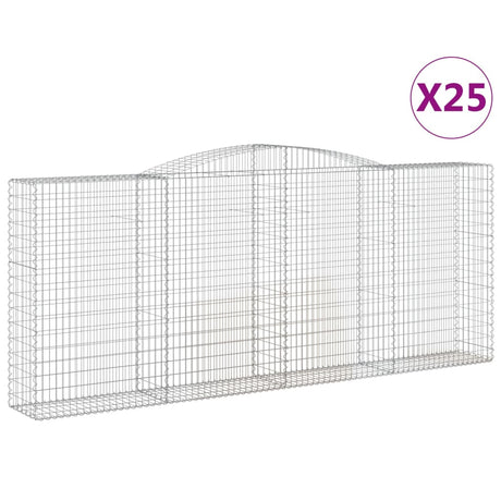 Arched Gabion Baskets 25 pcs 400x50x160/180 cm Galvanised Iron