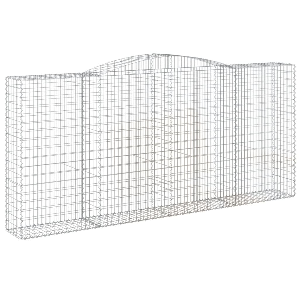 Arched Gabion Baskets 2 pcs 400x50x180/200 cm Galvanised Iron